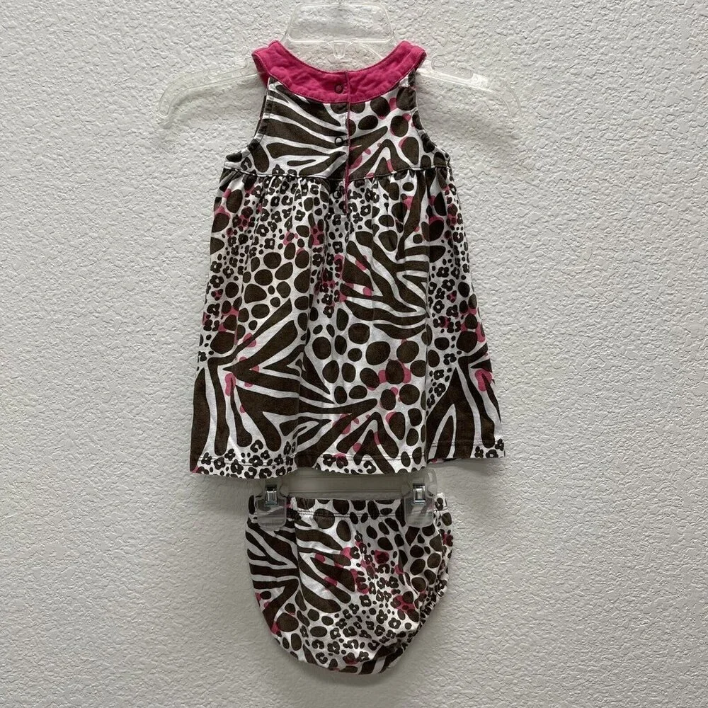 Carter’s Girls Size 24 Months Brown Pink Animal Cheetah Sleeveless 2pc - Picture 2 of 7
